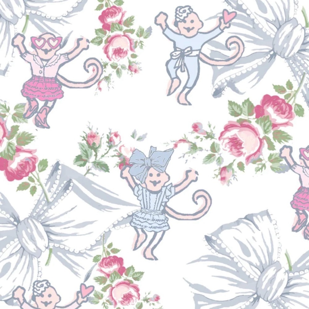 NWT Roller Rabbit X LoveShack Rosa Beaux Monkey Kids Pajamas Pastel Blue‎ - Picture 5 of 15